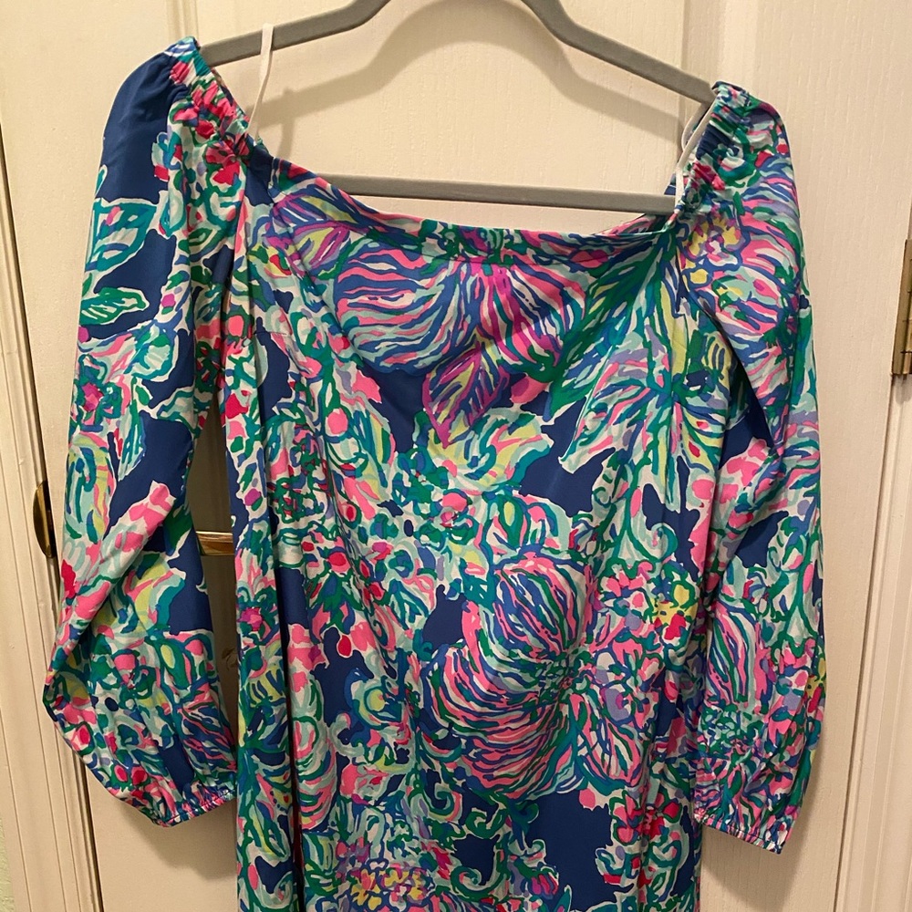 Lily pulitzer off the shoulder dress